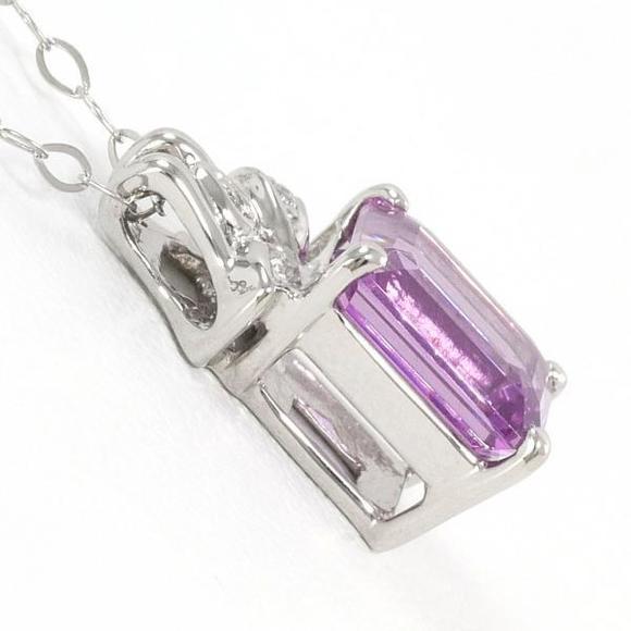 LuxUness K18 White Gold Garnet Necklace Metal Necklace in Pristine Condition - Picture 2 of 5